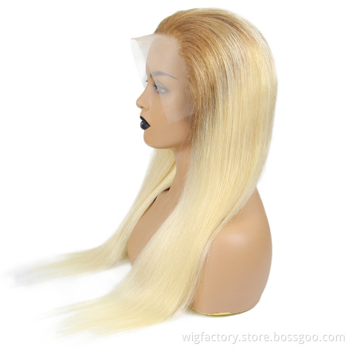 Remy hair 13*4 lace frontal straight wigs, 613 frontal wig 100% human hair, human wigs 100% human hair blonde